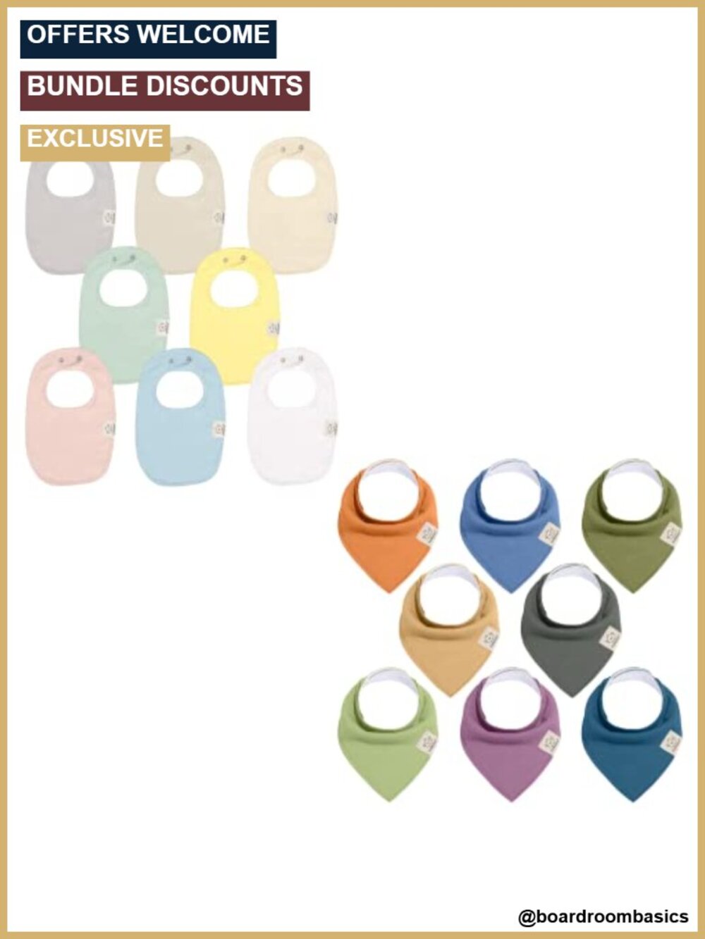 Organic Cotton Baby Bibs 8-Pack Bandana Drool Bibs for Boys Girls